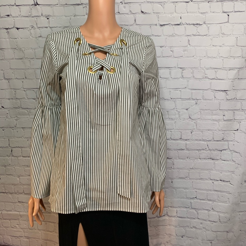 Michael Kors Black & White Stripped Top small stripes